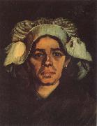 Vincent Van Gogh Head of a Peasant Woman with Whit Cap (nn040 oil